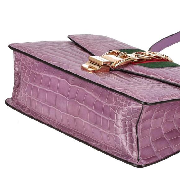 GUCCI Sylvie Crocodile Sherry Shoulder Bag - Picture 3 of 8